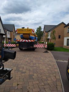 Hot Tub Move - Another Day Of Cranes 9 Crane Sat on Drive - The Hot Tub Mover