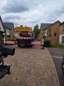 Crane Sat on Drive - The Hot Tub Mover