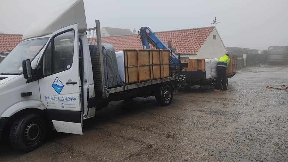 3 tubs loaded and ready to go to Seaside Hot Tubs  Customers. Hopefully this rather grey and grim day would brighten up for the lucky customers receiv...