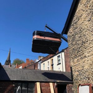 Hot Tub Move – Lifting a hot tub over a garage Hot Tub Move - Lifting a hot tub over a garage